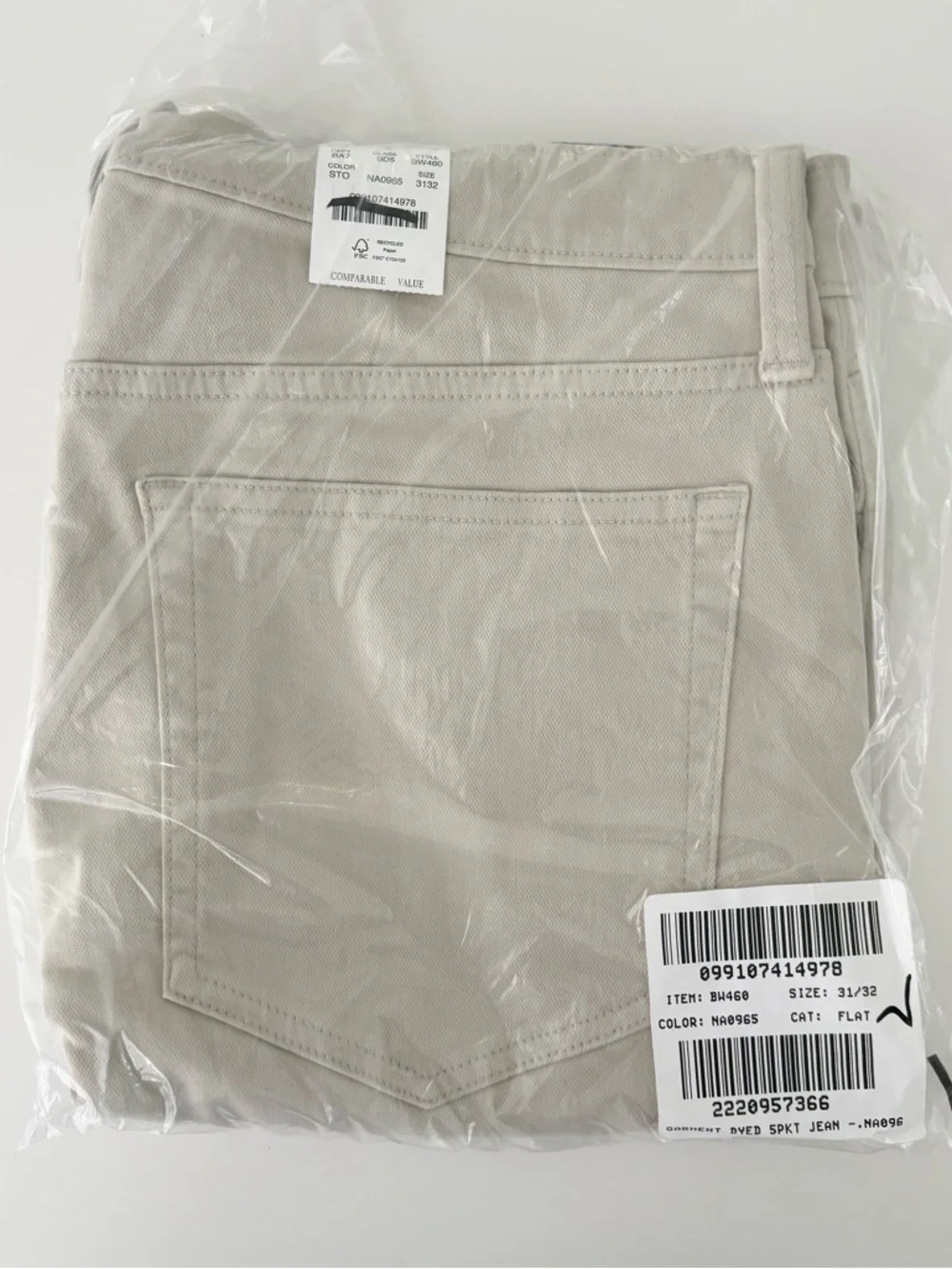 NWT J. Crew Straight-fit Garment-dyed Five-pocket Jean Stone